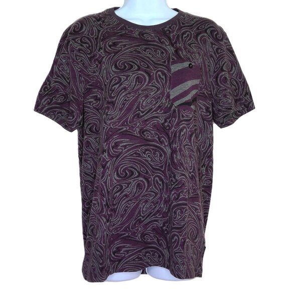 Ted Baker London Top Soft Tee Short Sleeve Stretch Purple & Gray Sz 4 US Sz M - Picture 1 of 7